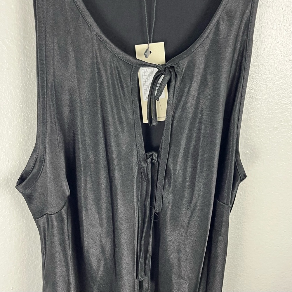 NEVER FULLY DRESSED Classic Black Front Tie Sleeveless Maxi Slip Dress, Size 14 - Picture 12 of 12